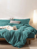 Hotel Soft Microfiber Duvet Cover Set-2000TC Quilt Cover Set & Pillowcases -1 Donna Cover Zipper Closure & 1 x Pillowcases-Breathable Bedding - Wrinkle, Fade, Stain Resistant(Biscay blue,Double)