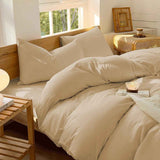 Hotel Soft Microfiber Duvet Cover Set-2000TC Quilt Cover Set & Pillowcases -1 Donna Cover Zipper Closure & 1 x Pillowcases-Breathable Bedding - Wrinkle, Fade, Stain Resistant(Camel Beige,Double) In Australia - Darrahopens
