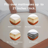 Hotel Soft Bed Sheet Set- Bedding Sheets & Pillowcases -Breathable Bedding - Wrinkle, Fade, Stain Resistant-Deep Pocket Flat Fitted Bed Sheet Set(Raw white,Double)