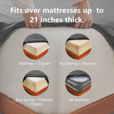 Hotel Soft Bed Sheet Set- Bedding Sheets & Pillowcases -Breathable Bedding - Wrinkle, Fade, Stain Resistant-Deep Pocket Flat Fitted Bed Sheet Set(Dark gray,Double) In Australia - Darrahopens