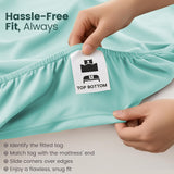 Hotel Quality Fitted Sheet - 1 Piece Fitted Sheet  -Breathable Bedding - Wrinkle, Fade, Stain Resistant- 16inch/40cm Deep Pocket Fitted Bed Sheet-Wrinkle and Fade Resistant,(Ice blue,Double)
