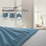 Hotel Quality Fitted Sheet - 1 Piece Fitted Sheet  -Breathable Bedding - Wrinkle, Fade, Stain Resistant- 16inch/40cm Deep Pocket Fitted Bed Sheet-Wrinkle and Fade Resistant,(Ocean,Double) In Australia - Darrahopens