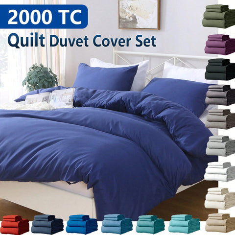 Hotel Soft Microfiber Duvet Cover Set-2000TC Quilt Cover Set & Pillowcases -1 Donna Cover Zipper Closure & 1 x Pillowcases-Breathable Bedding - Wrinkle, Fade, Stain Resistant(Royal blue,King) In Australia - Darrahopens