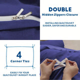 Hotel Soft Microfiber Duvet Cover Set-2000TC Quilt Cover Set & Pillowcases -1 Donna Cover Zipper Closure & 1 x Pillowcases-Breathable Bedding - Wrinkle, Fade, Stain Resistant(Royal blue,King)