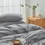 Hotel Soft Microfiber Duvet Cover Set-2000TC Quilt Cover Set & Pillowcases -1 Donna Cover Zipper Closure & 1 x Pillowcases-Breathable Bedding - Wrinkle, Fade, Stain Resistant(Grey,King)