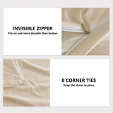 Hotel Soft Microfiber Duvet Cover Set-2000TC Quilt Cover Set & Pillowcases -1 Donna Cover Zipper Closure & 1 x Pillowcases-Breathable Bedding - Wrinkle, Fade, Stain Resistant(Cream White,King)