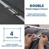 Hotel Soft Microfiber Duvet Cover Set-2000TC Quilt Cover Set & Pillowcases -1 Donna Cover Zipper Closure & 1 x Pillowcases-Breathable Bedding - Wrinkle, Fade, Stain Resistant(Dark gray,King) In Australia - Darrahopens