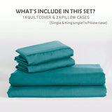Hotel Soft Microfiber Duvet Cover Set-2000TC Quilt Cover Set & Pillowcases -1 Donna Cover Zipper Closure & 1 x Pillowcases-Breathable Bedding - Wrinkle, Fade, Stain Resistant(Biscay blue,King) In Australia - Darrahopens