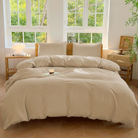 Hotel Soft Microfiber Duvet Cover Set-2000TC Quilt Cover Set & Pillowcases -1 Donna Cover Zipper Closure & 1 x Pillowcases-Breathable Bedding - Wrinkle, Fade, Stain Resistant(Camel Beige,King) In Australia - Darrahopens