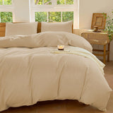 Hotel Soft Microfiber Duvet Cover Set-2000TC Quilt Cover Set & Pillowcases -1 Donna Cover Zipper Closure & 1 x Pillowcases-Breathable Bedding - Wrinkle, Fade, Stain Resistant(Camel Beige,King) In Australia - Darrahopens