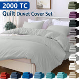 Hotel Soft Microfiber Duvet Cover Set-2000TC Quilt Cover Set & Pillowcases -1 Donna Cover Zipper Closure & 1 x Pillowcases-Breathable Bedding - Wrinkle, Fade, Stain Resistant(Silver-gray,King)