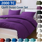 Hotel Soft Microfiber Duvet Cover Set-2000TC Quilt Cover Set & Pillowcases -1 Donna Cover Zipper Closure & 1 x Pillowcases-Breathable Bedding - Wrinkle, Fade, Stain Resistant(Purple,King) In Australia - Darrahopens