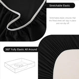 Hotel Soft Bed Sheet Set- Bedding Sheets & Pillowcases -Breathable Bedding - Wrinkle, Fade, Stain Resistant-Deep Pocket Flat Fitted Bed Sheet Set(Black,King)