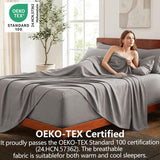 Hotel Soft Bed Sheet Set- Bedding Sheets & Pillowcases -Breathable Bedding - Wrinkle, Fade, Stain Resistant-Deep Pocket Flat Fitted Bed Sheet Set(Grey,King) In Australia - Darrahopens