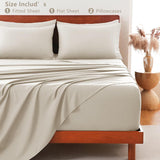 Hotel Soft Bed Sheet Set- Bedding Sheets & Pillowcases -Breathable Bedding - Wrinkle, Fade, Stain Resistant-Deep Pocket Flat Fitted Bed Sheet Set(Cream White,King)