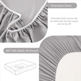 Hotel Soft Bed Sheet Set- Bedding Sheets & Pillowcases -Breathable Bedding - Wrinkle, Fade, Stain Resistant-Deep Pocket Flat Fitted Bed Sheet Set(Silver-gray,King)