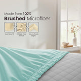 Hotel Quality Fitted Sheet - 1 Piece Fitted Sheet  -Breathable Bedding - Wrinkle, Fade, Stain Resistant- 16inch/40cm Deep Pocket Fitted Bed Sheet-Wrinkle and Fade Resistant,(Ice blue,King)