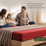 Hotel Quality Fitted Sheet - 1 Piece Fitted Sheet  -Breathable Bedding - Wrinkle, Fade, Stain Resistant- 16inch/40cm Deep Pocket Fitted Bed Sheet-Wrinkle and Fade Resistant,(Red,King) In Australia - Darrahopens