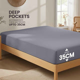 Hotel Quality Fitted Sheet - 1 Piece Fitted Sheet  -Breathable Bedding - Wrinkle, Fade, Stain Resistant- 16inch/40cm Deep Pocket Fitted Bed Sheet-Wrinkle and Fade Resistant,(Grey,King) In Australia - Darrahopens