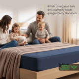 Hotel Quality Fitted Sheet - 1 Piece Fitted Sheet  -Breathable Bedding - Wrinkle, Fade, Stain Resistant- 16inch/40cm Deep Pocket Fitted Bed Sheet-Wrinkle and Fade Resistant,(Navy,King) In Australia - Darrahopens