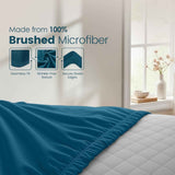 Hotel Quality Fitted Sheet - 1 Piece Fitted Sheet  -Breathable Bedding - Wrinkle, Fade, Stain Resistant- 16inch/40cm Deep Pocket Fitted Bed Sheet-Wrinkle and Fade Resistant,(Biscay blue,King) In Australia - Darrahopens