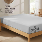 Hotel Quality Fitted Sheet - 1 Piece Fitted Sheet  -Breathable Bedding - Wrinkle, Fade, Stain Resistant- 16inch/40cm Deep Pocket Fitted Bed Sheet-Wrinkle and Fade Resistant,(Silver-gray,King) In Australia - Darrahopens