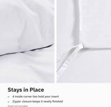 Hotel Soft Microfiber Duvet Cover Set-2000TC Quilt Cover Set & Pillowcases -1 Donna Cover Zipper Closure & 1 x Pillowcases-Breathable Bedding - Wrinkle, Fade, Stain Resistant(White,King Single) In Australia - Darrahopens