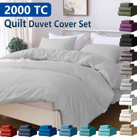 Hotel Soft Microfiber Duvet Cover Set-2000TC Quilt Cover Set & Pillowcases -1 Donna Cover Zipper Closure & 1 x Pillowcases-Breathable Bedding - Wrinkle, Fade, Stain Resistant(Silver-gray,King Single) In Australia - Darrahopens