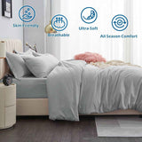 Hotel Soft Microfiber Duvet Cover Set-2000TC Quilt Cover Set & Pillowcases -1 Donna Cover Zipper Closure & 1 x Pillowcases-Breathable Bedding - Wrinkle, Fade, Stain Resistant(Silver-gray,King Single) In Australia - Darrahopens