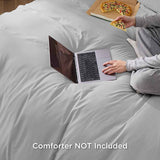Hotel Soft Microfiber Duvet Cover Set-2000TC Quilt Cover Set & Pillowcases -1 Donna Cover Zipper Closure & 1 x Pillowcases-Breathable Bedding - Wrinkle, Fade, Stain Resistant(Silver-gray,King Single) In Australia - Darrahopens