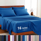 Hotel Soft Bed Sheet Set- Bedding Sheets & Pillowcases -Breathable Bedding - Wrinkle, Fade, Stain Resistant-Deep Pocket Flat Fitted Bed Sheet Set(Royal blue,King Single) In Australia - Darrahopens