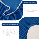 Hotel Soft Bed Sheet Set- Bedding Sheets & Pillowcases -Breathable Bedding - Wrinkle, Fade, Stain Resistant-Deep Pocket Flat Fitted Bed Sheet Set(Royal blue,King Single)