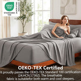 Hotel Soft Bed Sheet Set- Bedding Sheets & Pillowcases -Breathable Bedding - Wrinkle, Fade, Stain Resistant-Deep Pocket Flat Fitted Bed Sheet Set(Grey,King Single)