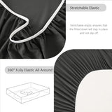 Hotel Soft Bed Sheet Set- Bedding Sheets & Pillowcases -Breathable Bedding - Wrinkle, Fade, Stain Resistant-Deep Pocket Flat Fitted Bed Sheet Set(Dark gray,King Single)