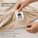 Hotel Quality Fitted Sheet - 1 Piece Fitted Sheet  -Breathable Bedding - Wrinkle, Fade, Stain Resistant- 16inch/40cm Deep Pocket Fitted Bed Sheet-Wrinkle and Fade Resistant,(Cream White,King Single)