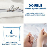 Hotel Soft Microfiber Duvet Cover Set-2000TC Quilt Cover Set & Pillowcases -1 Donna Cover Zipper Closure & 1 x Pillowcases-Breathable Bedding - Wrinkle, Fade, Stain Resistant(Raw white,Queen)