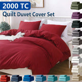 Hotel Soft Microfiber Duvet Cover Set-2000TC Quilt Cover Set & Pillowcases -1 Donna Cover Zipper Closure & 1 x Pillowcases-Breathable Bedding - Wrinkle, Fade, Stain Resistant(Red,Queen)