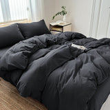 Hotel Soft Microfiber Duvet Cover Set-2000TC Quilt Cover Set & Pillowcases -1 Donna Cover Zipper Closure & 1 x Pillowcases-Breathable Bedding - Wrinkle, Fade, Stain Resistant(Black,Queen) In Australia - Darrahopens