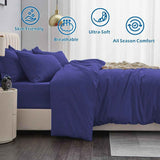 Hotel Soft Microfiber Duvet Cover Set-2000TC Quilt Cover Set & Pillowcases -1 Donna Cover Zipper Closure & 1 x Pillowcases-Breathable Bedding - Wrinkle, Fade, Stain Resistant(Royal blue,Queen) In Australia - Darrahopens