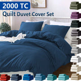 Hotel Soft Microfiber Duvet Cover Set-2000TC Quilt Cover Set & Pillowcases -1 Donna Cover Zipper Closure & 1 x Pillowcases-Breathable Bedding - Wrinkle, Fade, Stain Resistant(Navy,Queen) In Australia - Darrahopens