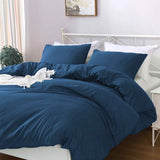 Hotel Soft Microfiber Duvet Cover Set-2000TC Quilt Cover Set & Pillowcases -1 Donna Cover Zipper Closure & 1 x Pillowcases-Breathable Bedding - Wrinkle, Fade, Stain Resistant(Navy,Queen) In Australia - Darrahopens