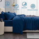 Hotel Soft Microfiber Duvet Cover Set-2000TC Quilt Cover Set & Pillowcases -1 Donna Cover Zipper Closure & 1 x Pillowcases-Breathable Bedding - Wrinkle, Fade, Stain Resistant(Navy,Queen) In Australia - Darrahopens