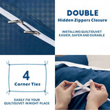 Hotel Soft Microfiber Duvet Cover Set-2000TC Quilt Cover Set & Pillowcases -1 Donna Cover Zipper Closure & 1 x Pillowcases-Breathable Bedding - Wrinkle, Fade, Stain Resistant(Navy,Queen) In Australia - Darrahopens