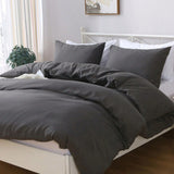 Hotel Soft Microfiber Duvet Cover Set-2000TC Quilt Cover Set & Pillowcases -1 Donna Cover Zipper Closure & 1 x Pillowcases-Breathable Bedding - Wrinkle, Fade, Stain Resistant(Dark gray,Queen)