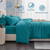 Hotel Soft Microfiber Duvet Cover Set-2000TC Quilt Cover Set & Pillowcases -1 Donna Cover Zipper Closure & 1 x Pillowcases-Breathable Bedding - Wrinkle, Fade, Stain Resistant(Biscay blue,Queen) In Australia - Darrahopens