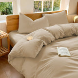 Hotel Soft Microfiber Duvet Cover Set-2000TC Quilt Cover Set & Pillowcases -1 Donna Cover Zipper Closure & 1 x Pillowcases-Breathable Bedding - Wrinkle, Fade, Stain Resistant(Camel Beige,Queen) In Australia - Darrahopens