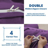 Hotel Soft Microfiber Duvet Cover Set-2000TC Quilt Cover Set & Pillowcases -1 Donna Cover Zipper Closure & 1 x Pillowcases-Breathable Bedding - Wrinkle, Fade, Stain Resistant(Purple,Queen) In Australia - Darrahopens