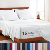 Hotel Soft Bed Sheet Set- Bedding Sheets & Pillowcases -Breathable Bedding - Wrinkle, Fade, Stain Resistant-Deep Pocket Flat Fitted Bed Sheet Set(Raw white,Queen) In Australia - Darrahopens