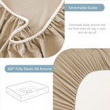 Hotel Soft Bed Sheet Set- Bedding Sheets & Pillowcases -Breathable Bedding - Wrinkle, Fade, Stain Resistant-Deep Pocket Flat Fitted Bed Sheet Set(Camel Beige,Queen) In Australia - Darrahopens