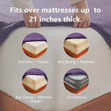 Hotel Soft Bed Sheet Set- Bedding Sheets & Pillowcases -Breathable Bedding - Wrinkle, Fade, Stain Resistant-Deep Pocket Flat Fitted Bed Sheet Set(Purple,Queen) In Australia - Darrahopens